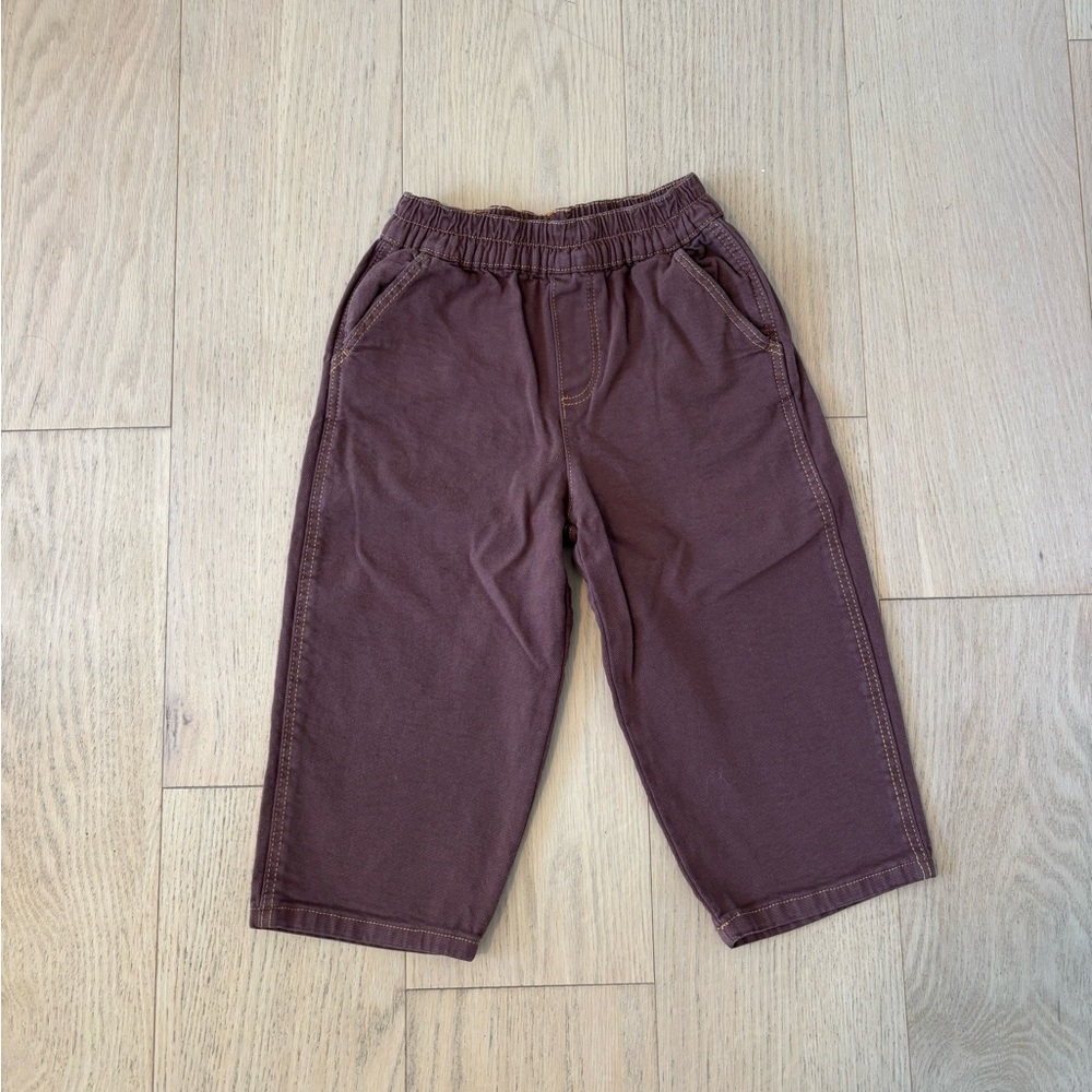 Zara toddler brown snoopy pants, size 3Y